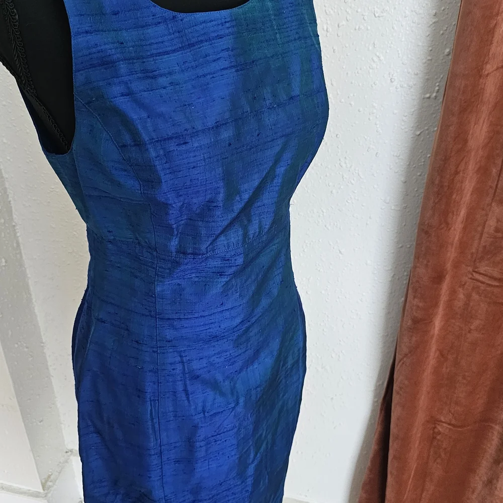 Vintage 80s Blue Sleeveless Cocktail Dress By Gillian Womens Size 4 - Picture 1 of 3